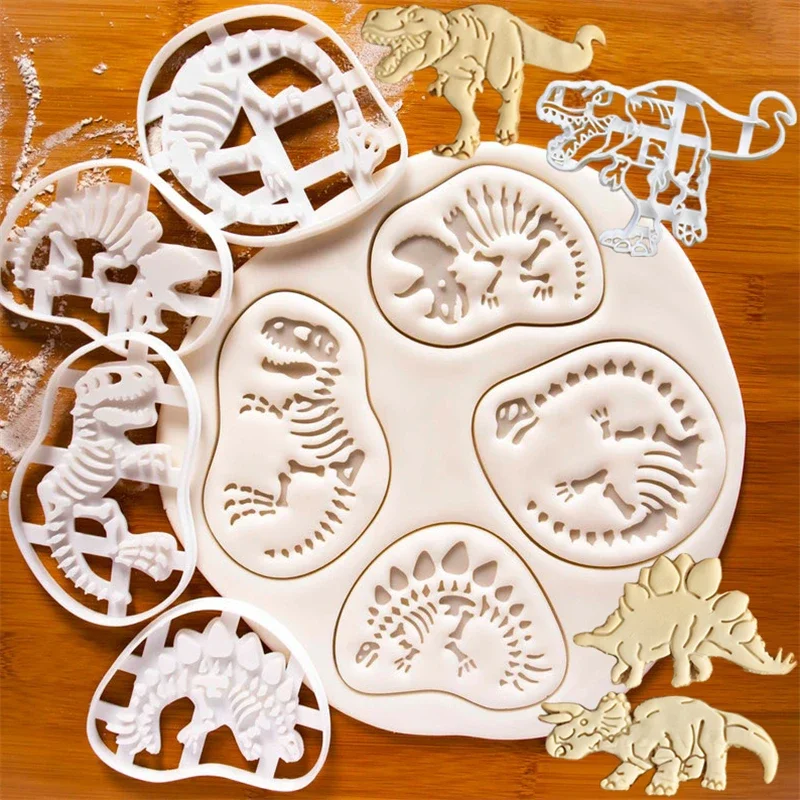 Dinosaur Cookie Cutter T-Rex Stegosaurus Cookie Mold Children Favor Stamp Birthday Party Dessert Mold Fondant Cake Decors