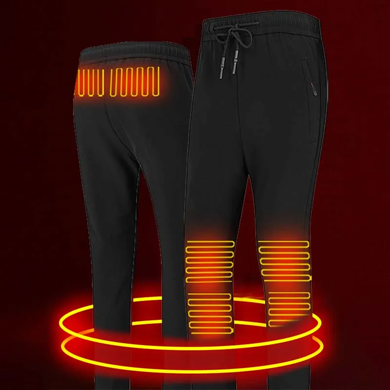 6 Area Heating Pants Men Winter Electric Heated Pant USB Rechargeable Thermal Trouser Outdoor Waterproof Windproof Warm Pants