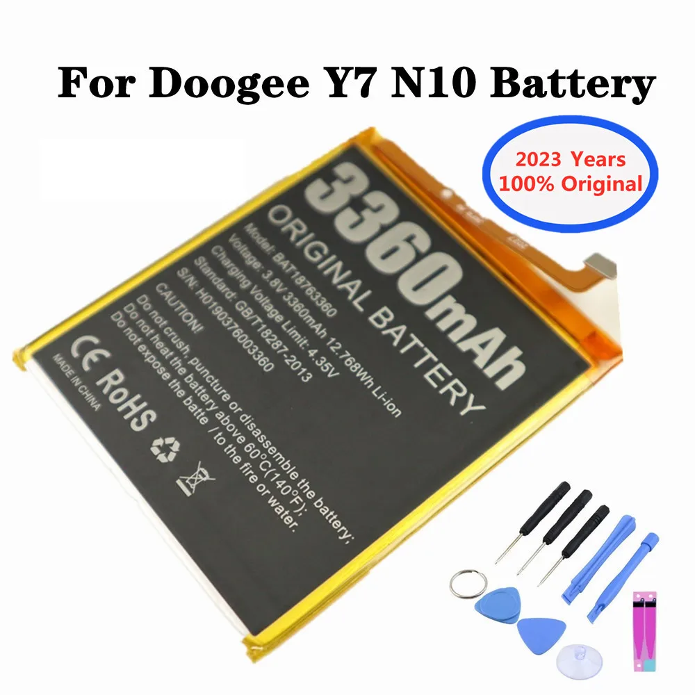 

2023 год, оригинальный аккумулятор BAT18763360 высокого качества Для Doogee Y7 / N10 3360 мАч, запасная батарея для смартфона
