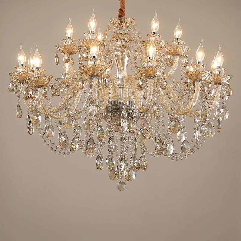 

Luxury Crystal Chandeliers Modern Glass Hanging Lamps Living Room Hotel Decorative Ceiling Lighting Pendant Chandelier Lights