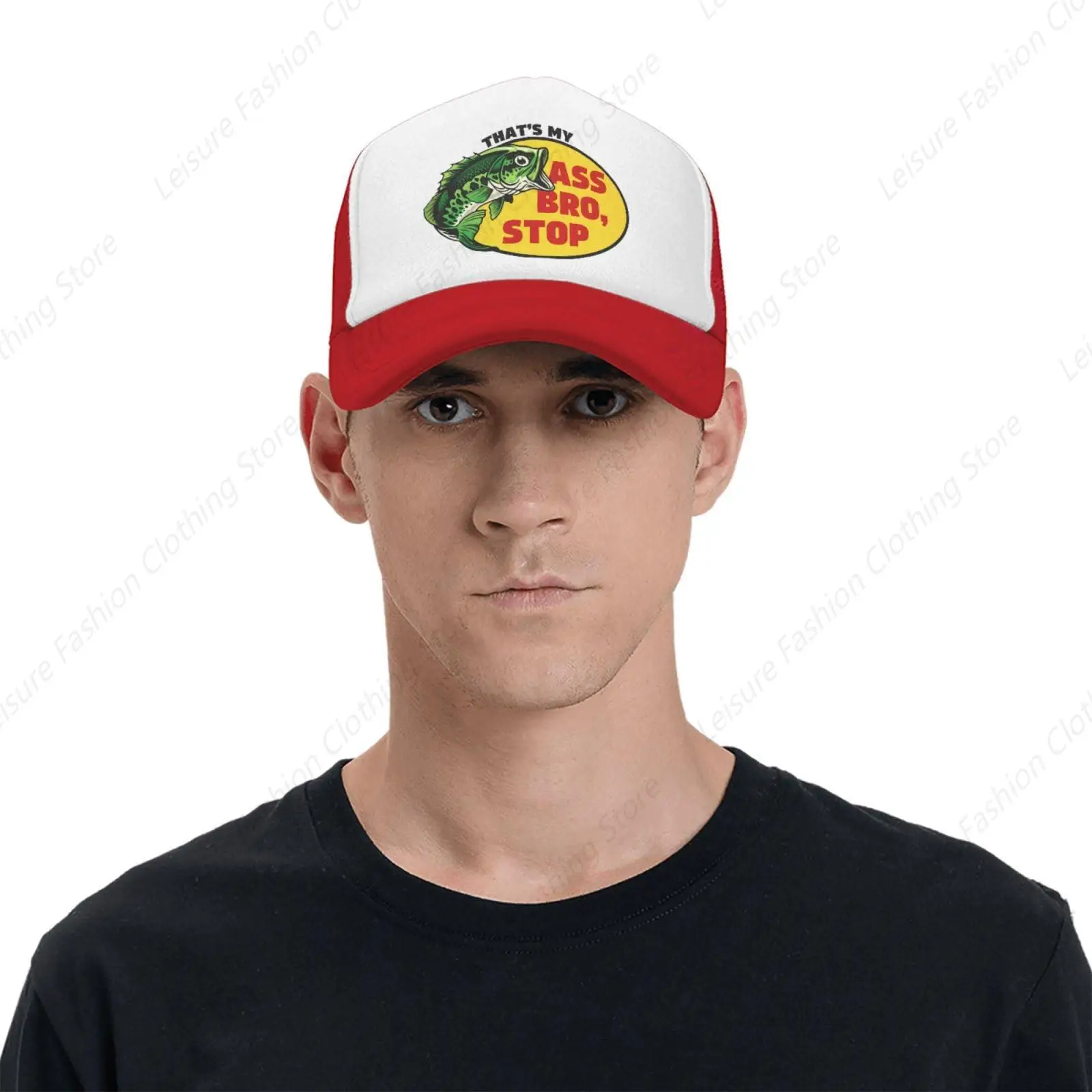 That‘s My Ass Bro Stop Funny Fishing Gift Trucker Hat Funny Adults Humor Gag Snap back Mesh Baseball Cap 6