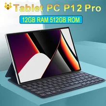 

P12 Pro 10 inch Tablets PC Network 12GB RAM + 512GB ROM sim tablet 10 Core Tablete android 10.0 Wifi Type-C electronic Tablette