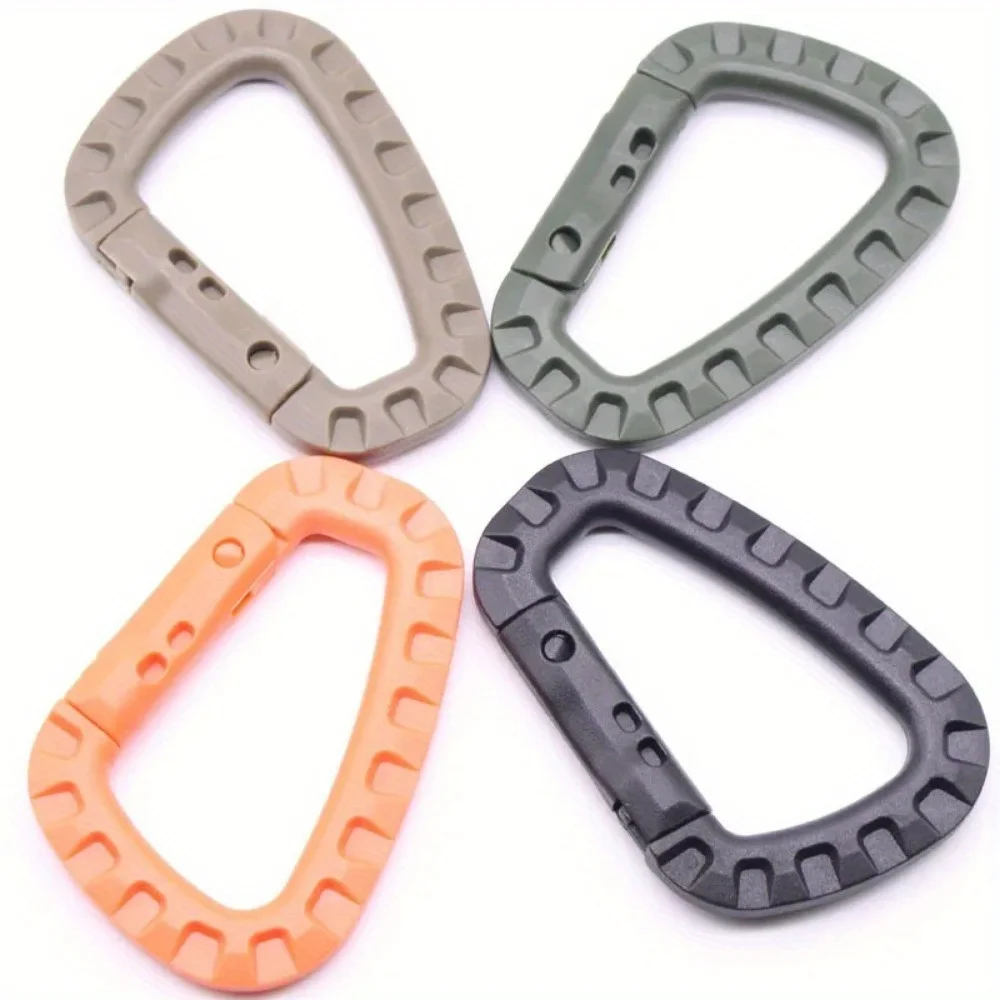 5Pcs/set Backpack Buckle Fast Tactical Carabiner Plastic Hook D Shape EDC Gear For Outdoor Camping