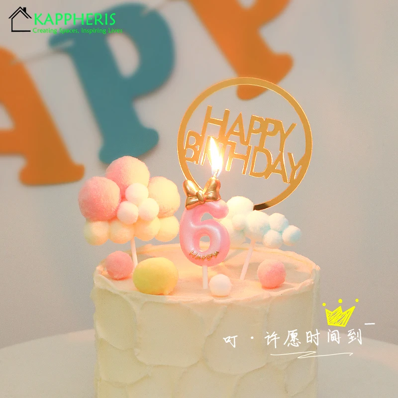 12 Piu00e8ces 9,5 Cm Bougies D'Anniversaire Princesse, Bougies Gu00e2teau Thu00e8me Princesse Rose Avec Des Motifs De Couronne Doru00e9es