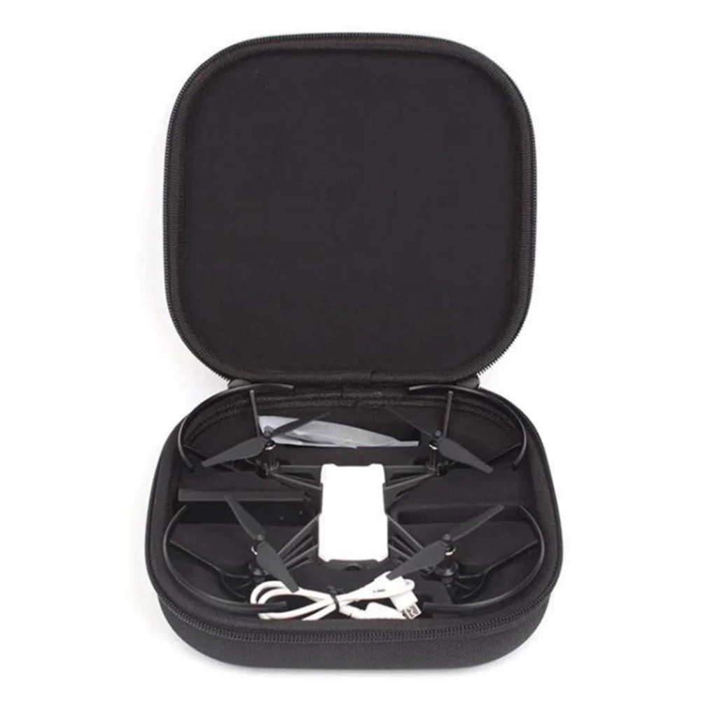 Étui de transport pour drone DJI Tello contenant également accessoires : batterie, câbles et télécommande