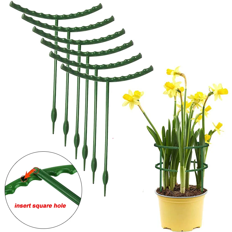 Garden Plant Support Cage & Flower Holder - Plastic Semicircle Gardening Tool