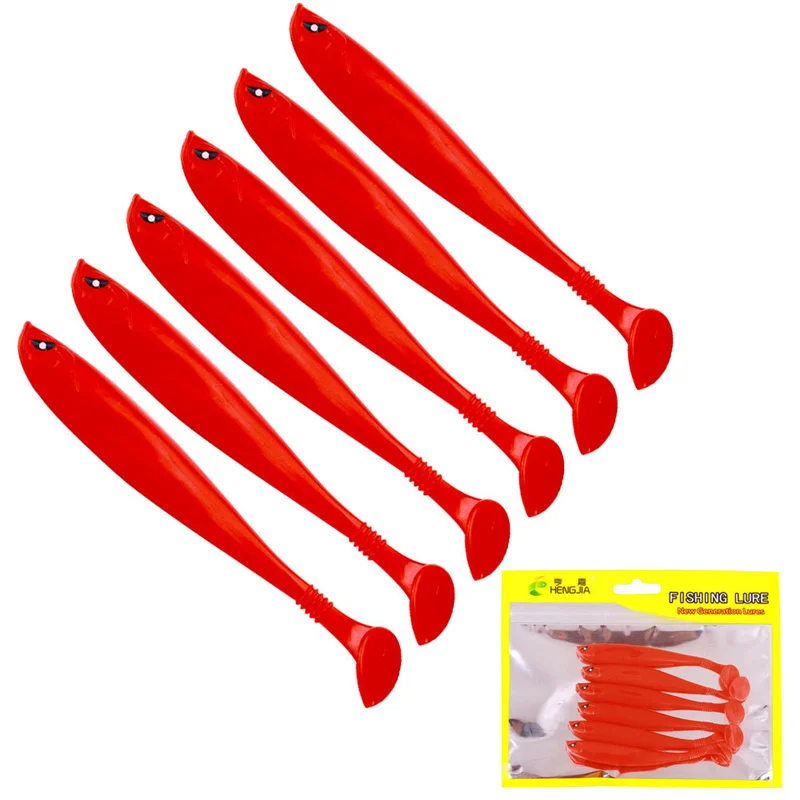 6-Piece Soft Silicone Fishing Lure Set - 9cm 4g Swimbaits for Saltwater and Freshwater Bass Fishing
