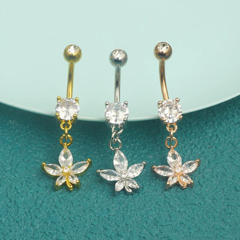 Cute Dangle Belly Ring Pack 14G Navel Piercing Bulk Sexy Belly Ring Set Belly Button Ring Lot Pircing Ombligo Jewelry 3 colors