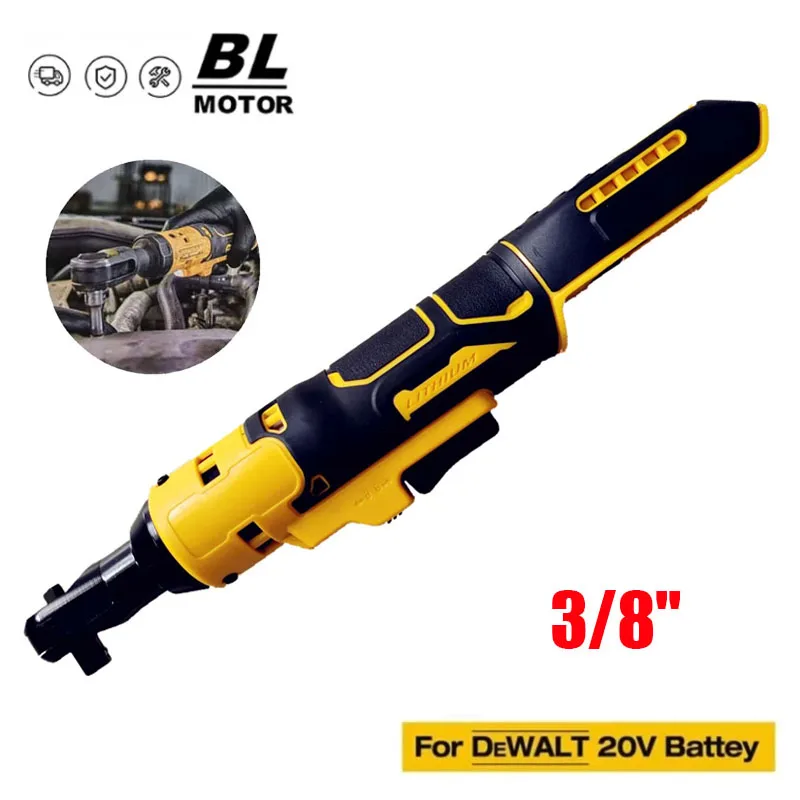 

Electric Ratchet Wrench 220N.M Cordless Driver 3/8'' Impact Removal Screw Nut Repair Power Tools for Dewalt 18V 20V Battery