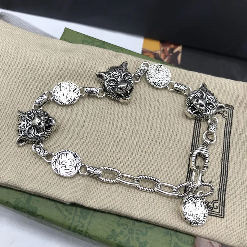 

European and American bronze alphabet tiger bracelet