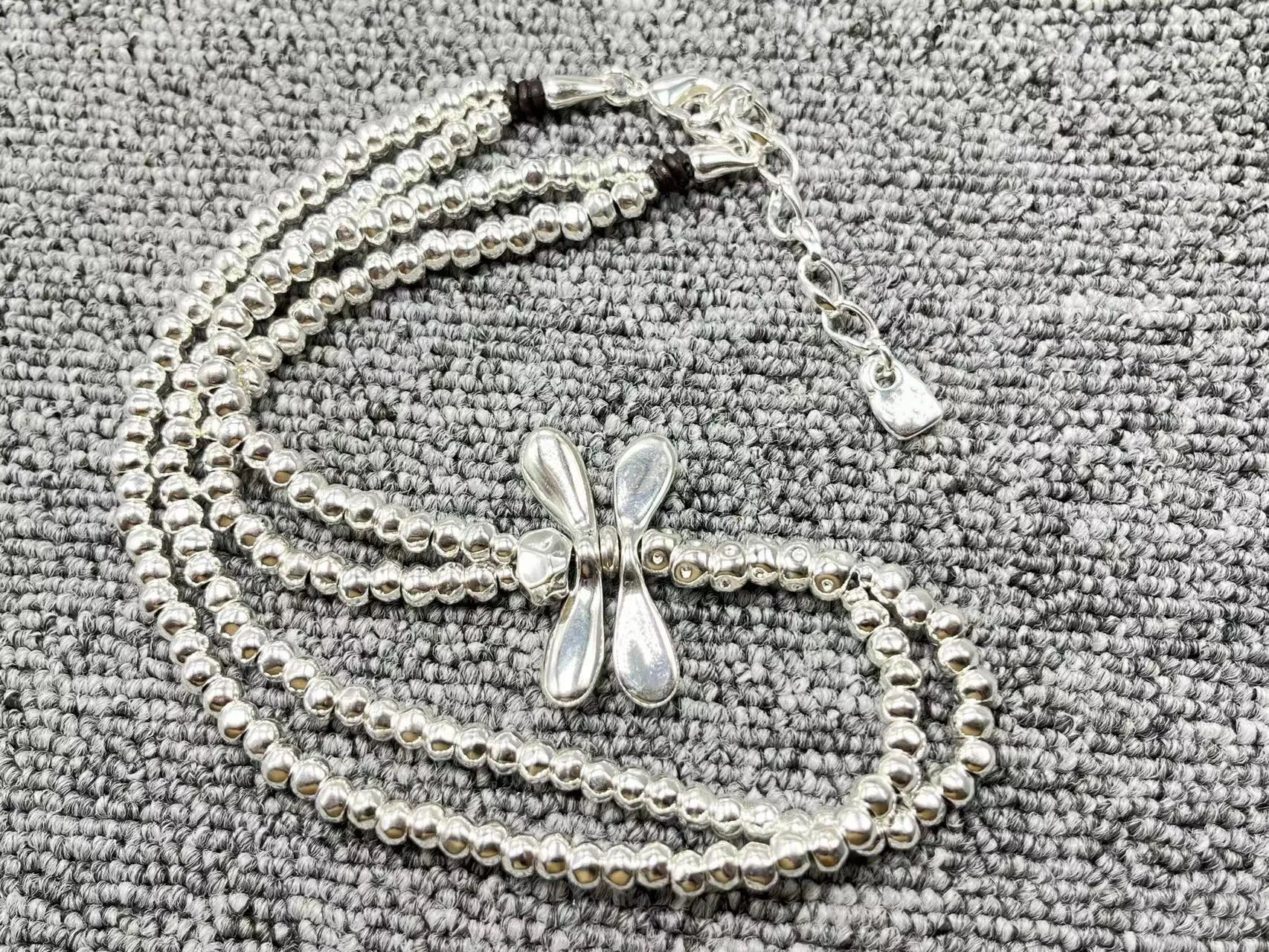 

Ожерелье с двойной цепью и бабочкой из серебра 2022 пробы с гальваническим покрытием, изысканная бижутерия, подарок, новинка 925