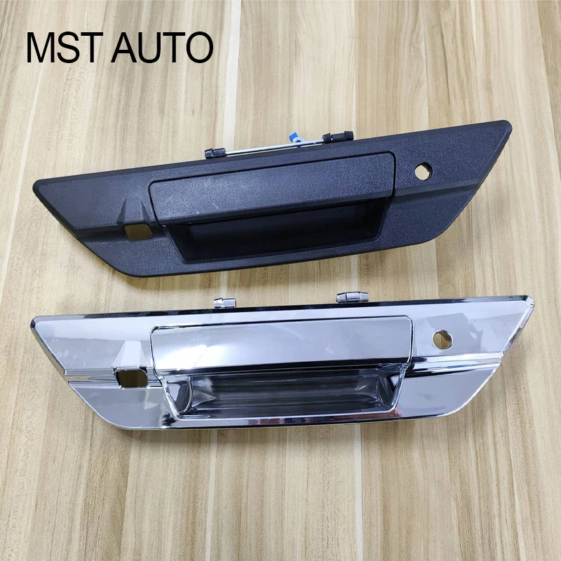 Toyota Hilux Revo 2015-2021 용 카메라 키 구멍이있는 뒷문 도어 핸들 검정색 또는 크롬 69090-0K110 690900 K120