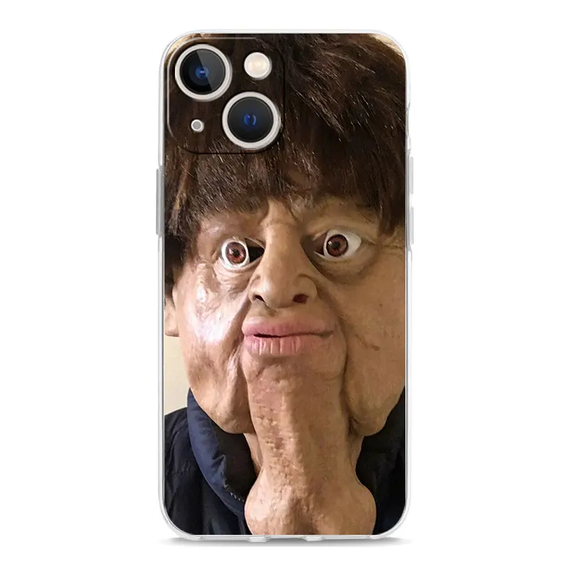 Soft TPU Transparent Phone Case Cover with Humorous Ugly Man Design