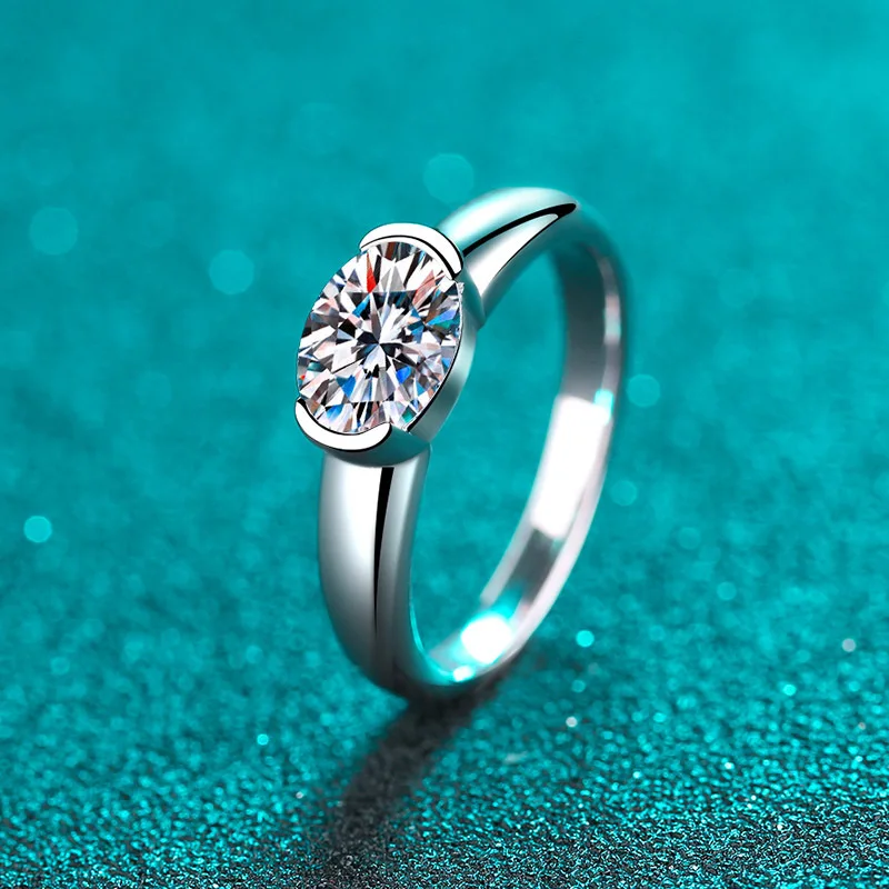 1.5CT D Color VVS1 Oval Moissanite Eternity Wedding Ring for Women 925 Sterling Silver Band with GRA Certificate Fashion Jewelry 6