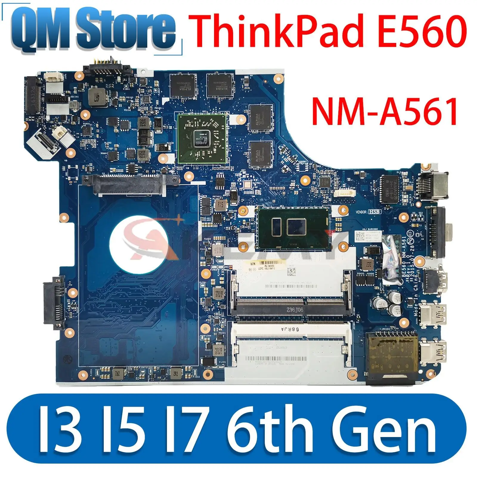 

Original For Lenovo ThinkPad E560 Laptop Motherboard With I3 I5 CPU BE560 NM-A561 100% Tested Free Shipping