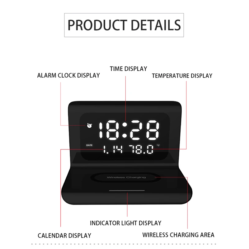 (💝Early Mother’s Day Promotion 50% Off) 2024 New Creative Wireless Phone Charging Station With Digital Alarm Clock