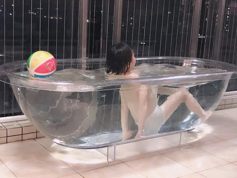 High Transparent Household Single Double Integrated Independent Movable Outdoor Adult Hotel Homestay Bathtub