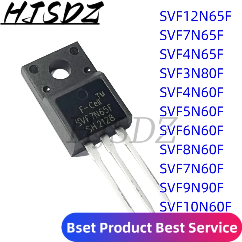 10 piezas SVF12N65F SVF12N65 TO 220F SVF7N65F SVF4N65F SVF3N80F ...