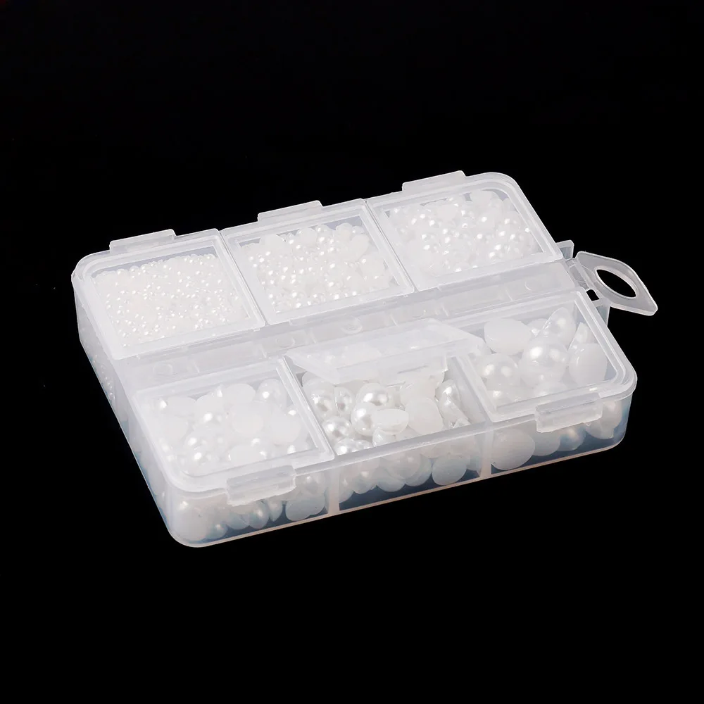Stone Beads 1 Box Half Round Pearl Beads ABS Flatback Rhinestones For DIY Crafts Sewing Dress Shoes Decoration A0145