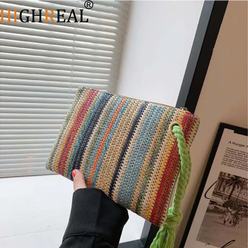 Straw Handbag Shoulder Bag Straw Clutches Handbags Designer Straw Clutch New Style