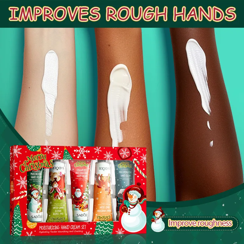Moisturizing and Anti Cracking Hand Cream 5 Piece Set for Christmas Gift Box