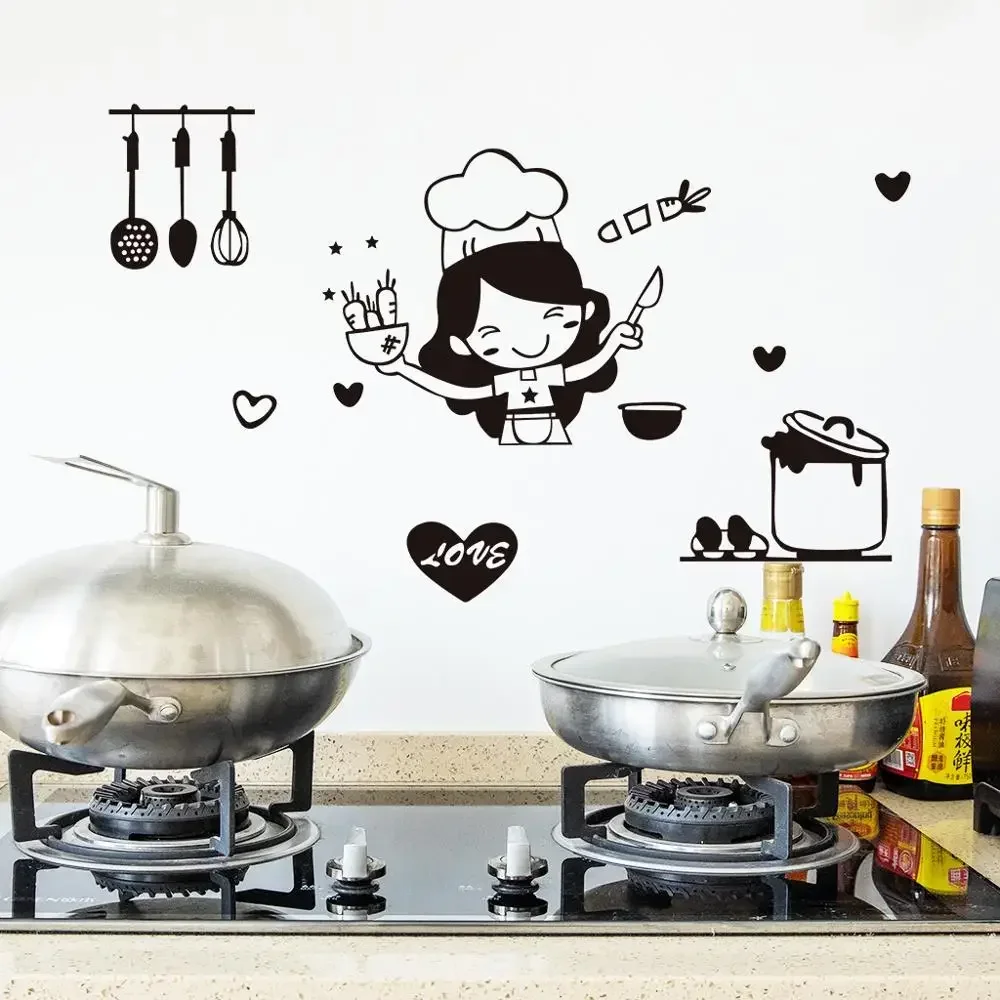 20*30cm Kitchen Wall Sticker DIY Cook Coffee Sweet Food Wall Art Decal Removable Oven Dining Hall Wallpaper Cooker House Decor