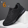 Big Size 37-47 Men Breathable Mesh Elevator Sport Shoes Soft Comfortable 6cm Hidden Heels Lift Height Increasing Casual Sneakes 1
