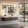 LED Bathroom Mirror 40"x 24" with Front and Backlit, Stepless Dimmable Wall Mirrors with Anti-Fog, Shatter-Proof, Memory 1