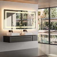 LED Bathroom Mirror 40"x 24" with Front and Backlit, Stepless Dimmable Wall Mirrors with Anti-Fog, Shatter-Proof, Memory 1