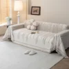 Fluffy Lines Stripes Jacquard Sofa Towel with Tassels, Double-side, for Living Room Camping Picnic Large Blanket Leisure Relax 4