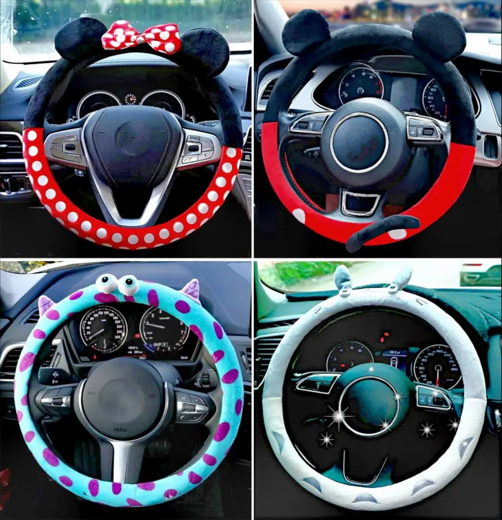 mickey mouse cute car accessories steering wheel cover interior for women  girl for seasons - AliExpress