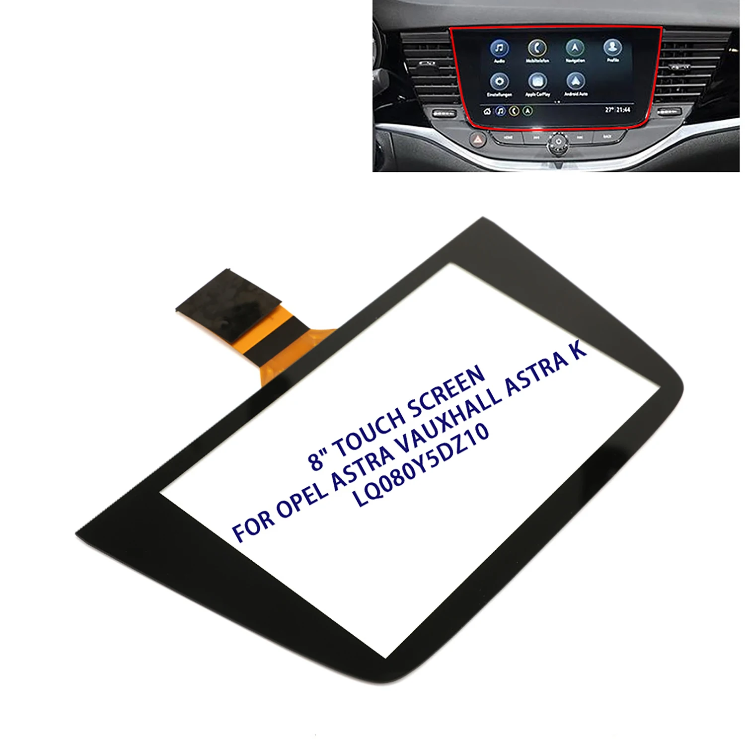 1Pcs 8" Touch Screen Glass For Opel Astra Vauxhall Astra K Navigation LQ080Y5DZ10 Professional Car Replacement Parts
