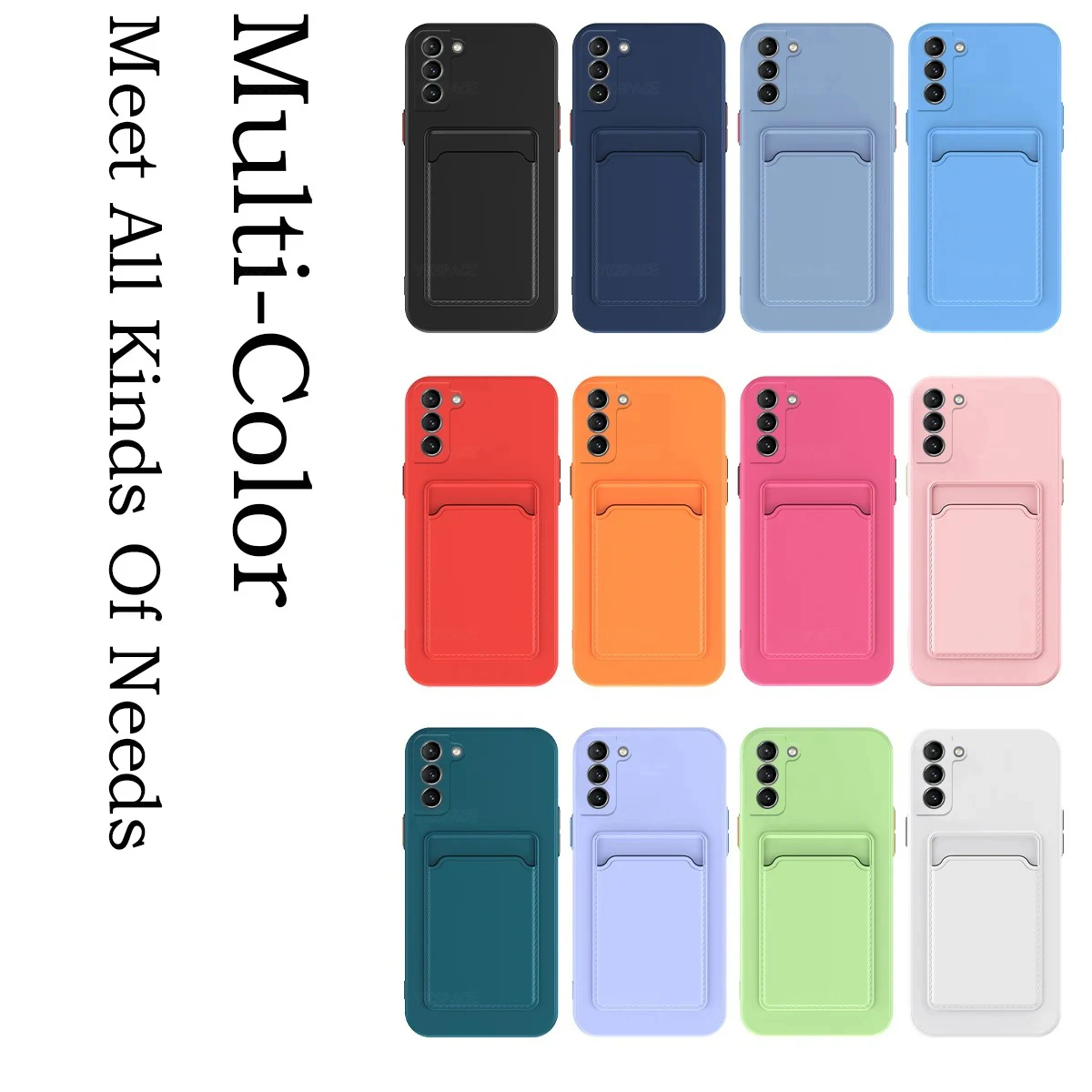 Silicone Card Holder Wallet Pocket Phone Case – Soft and Durable Protection Cover