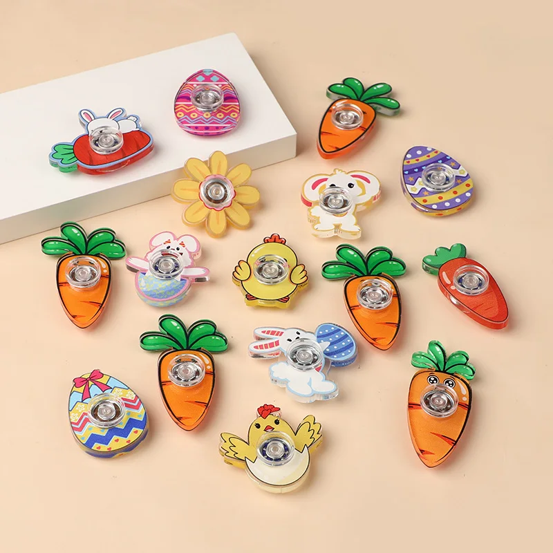 10/20Pcs Easter Fingertip Spinner Cartoon Bunny Egg Fidget Spinner Fidget Toy for Kids Birthday Party Favors Goodie Bag Stuffers