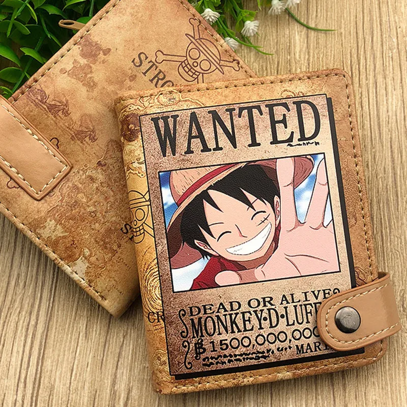 One Piece Anime Figure Wallet - Luffy, Zoro, Ace - Skeleton Pattern PU Cartoon Kawaii Wallet Card Holder