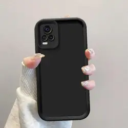 Shockproof Matte Back Cover with Skin Feel - Case Protection Coque  Shell for VIVO V21 5G (Black)