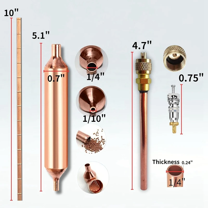 Refrigerator Filter Dryer With Access Service Valve,Phosphor Bronze Welding Rod For Refrigeration Air Conditioner Repair 6