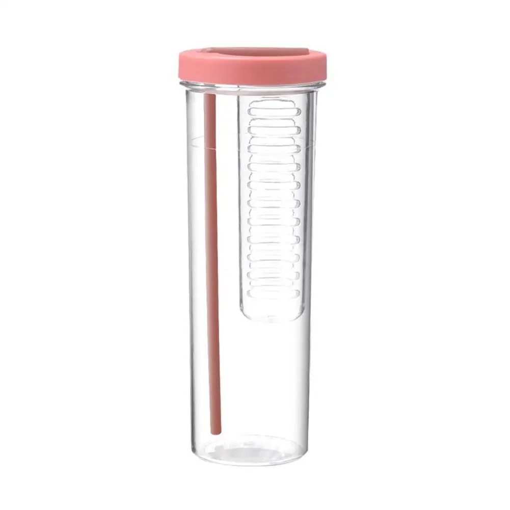 접이식 빨대 컵 투명 대용량 휴대용 컵 필터, 귀여운 레몬 물병, 주스 마시는 G5D4, 700ml