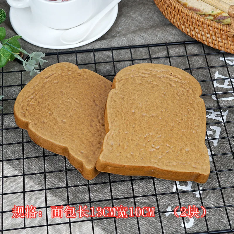人工パン フェイクスライスパン : 偽トースト パン スライス シミュレーション 食品モデル ベーカリー ディスプレイ 写真小道具 ホーム キッチン パーティー 装 6個リアルな 人工パン模型 吐司トーストスライス フェイク