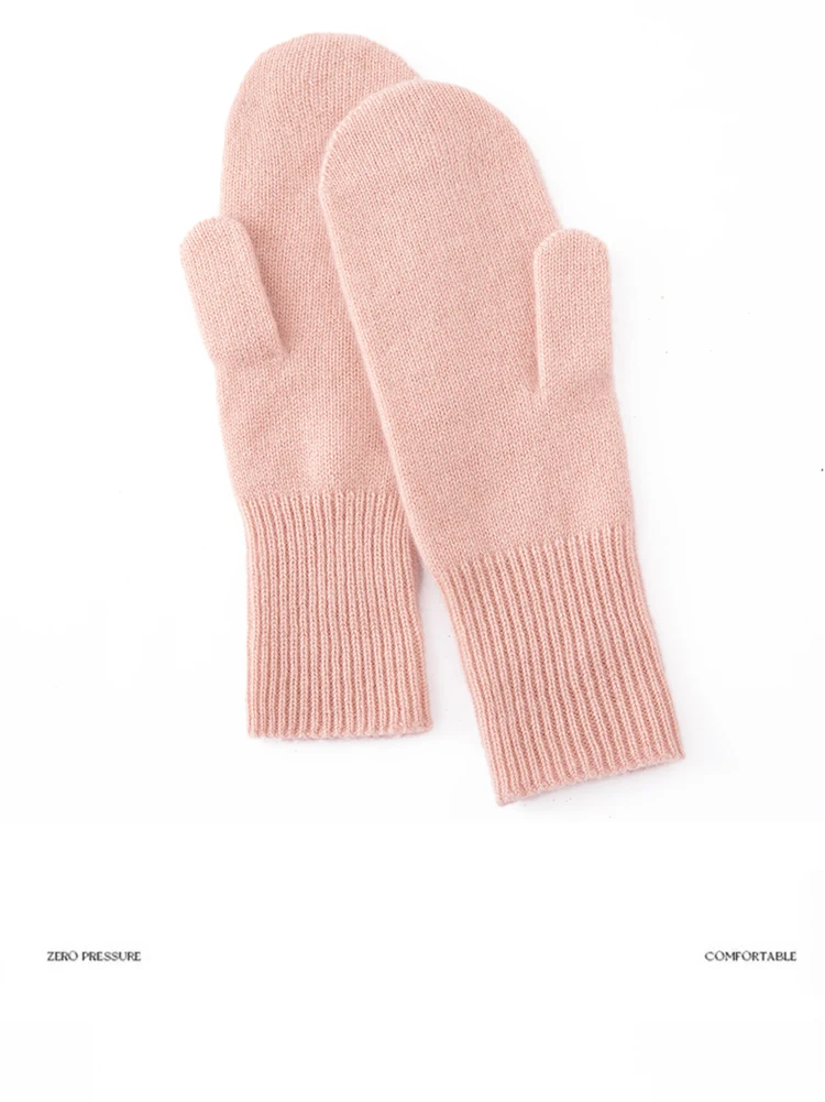 Herbst und Winter Neue Handschuhe aus 100 % reinem, feinem Kaschmir für Damen, verdickte warme Fingerhandschuhe, kältebeständige Outdoor-Handschuhe – Detail 13