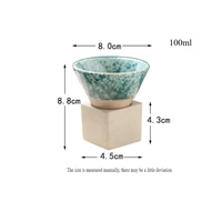 1Pack Ceramic Coffee Cup with Base 100mlCreative Triangular Cone Porcelain Cup Funnel Coffee Tea Cup Set Personalized Coffee Cup 6