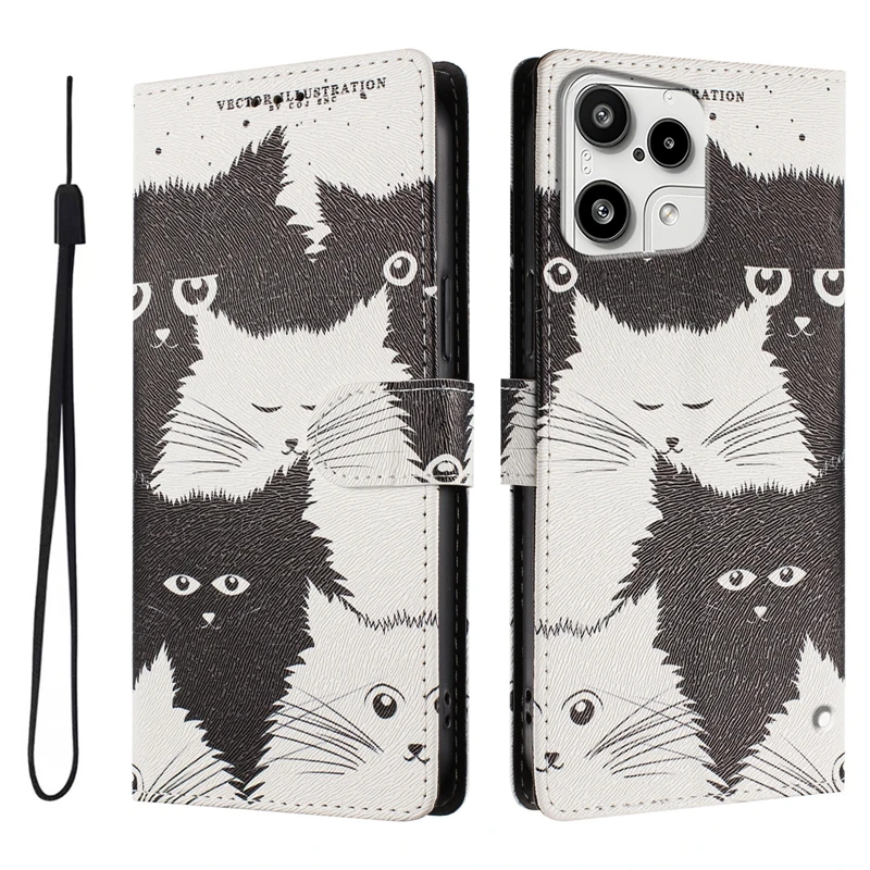 Cute Cat Design Flip Wallet Case for Nothing Phone 3a Lite