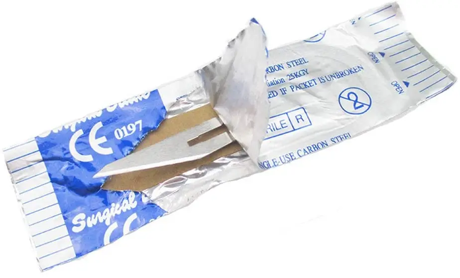 20-100pcs Sterile #10/11/23/Medical Surgical Blades for Eyebrow,Dental,Dissection, Podiatry, Grooming, Acne Removal,Laboratory 4
