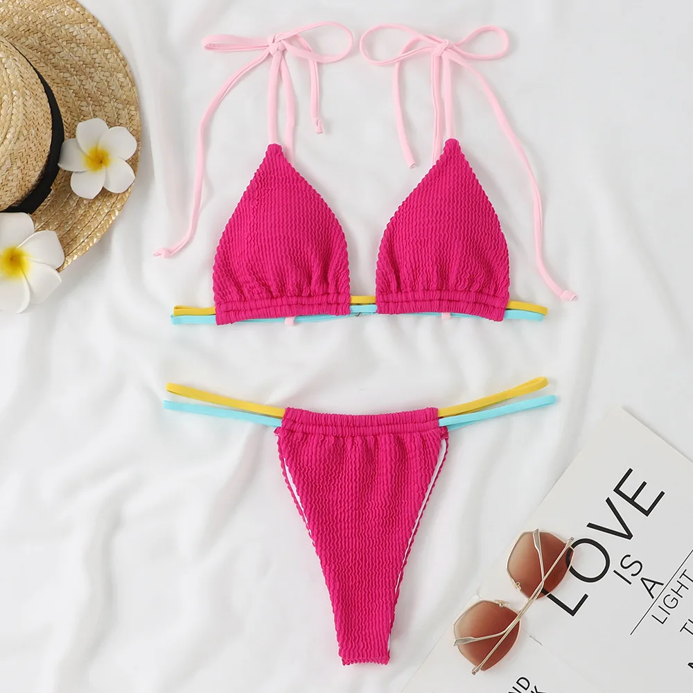 New Fashion Sexy Micro Bikini Black Swimsuit Women Swimwear Padded Thong Bikinis Set Brazilian Bathing Suit Summer Beach Wear