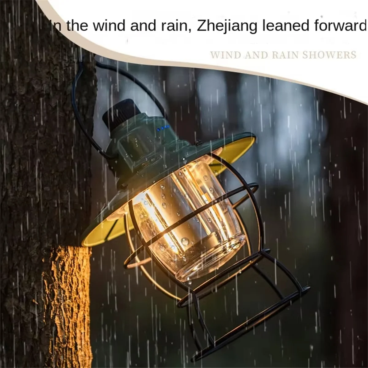 BAAU Rechargeable LED Camping Light-Portable Outdoor Tent Lamp with Strong Illumination, Suitable for Camping Green
