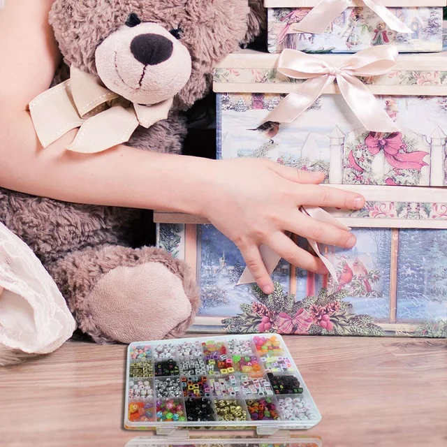 English Letter Acrylic Beads Square Flat Alphabet Beads Charms Bracelet Necklace for Jewelry Making DIY Set 3