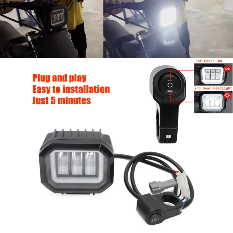

Передсветильник для SurRon X Segway X260 Plug N Play, переключатель вкл/выкл с держателем и двумя регулировками светильник Bee X, аксессуары для мотоциклов