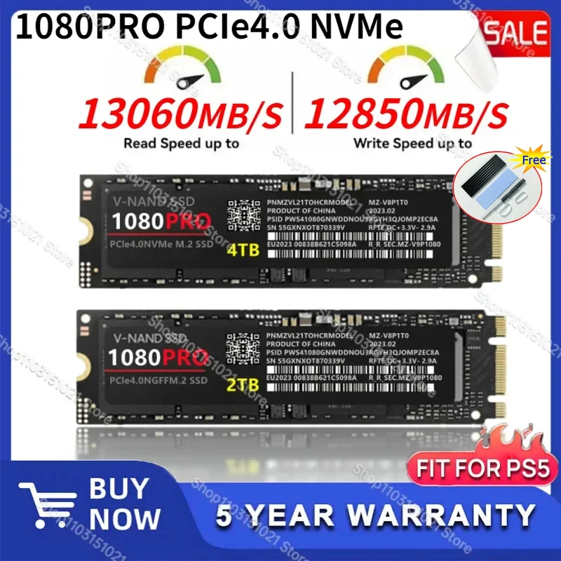 

1080Pro 990Pro SSD Nvme M2 4TB 2TB 1TB NVME Sata 2280 PCIe4.0 Hard Drive Internal Solid State Drive for Laptop Computer PC PS5