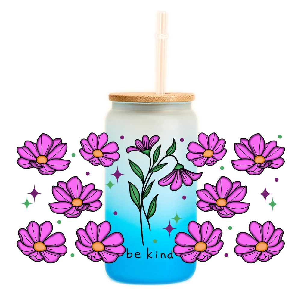 맞춤형 인쇄 전사 라벨, 16 OZ UV DTF 리브비 컵 랩, 투명 백 DIY 3D 전사 스티커 데칼, 저렴한 가격, 500 개 도매