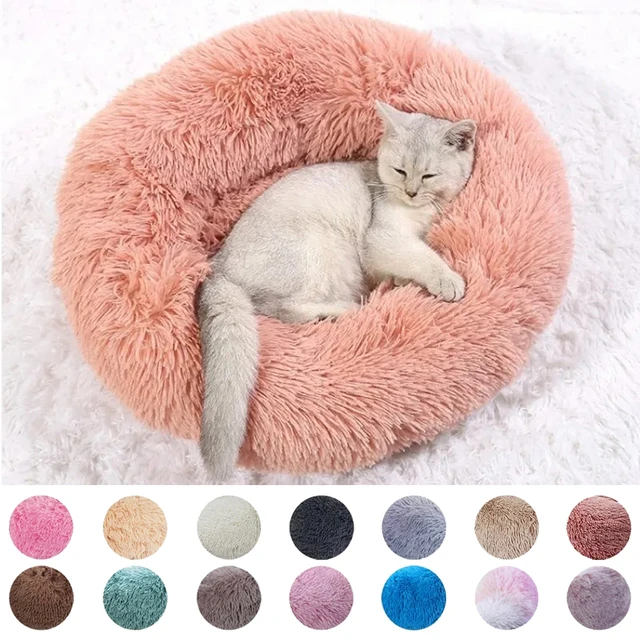 40-90cm Soft Large Cat Bed Round Warm Winter Plush Medium Dog Sofa Bed Full Filling Small Dog House Soft Cat Kennel Accessories 40-90cm Soft Large Cat Bed Round Warm Winter Plush Medium Dog Sofa Bed Full Filling Small Dog House Soft Cat Kennel Accessories